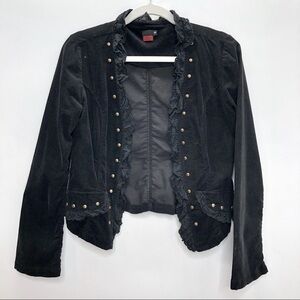 STM black micro corduroy jacket Gothic Punk dark Academia